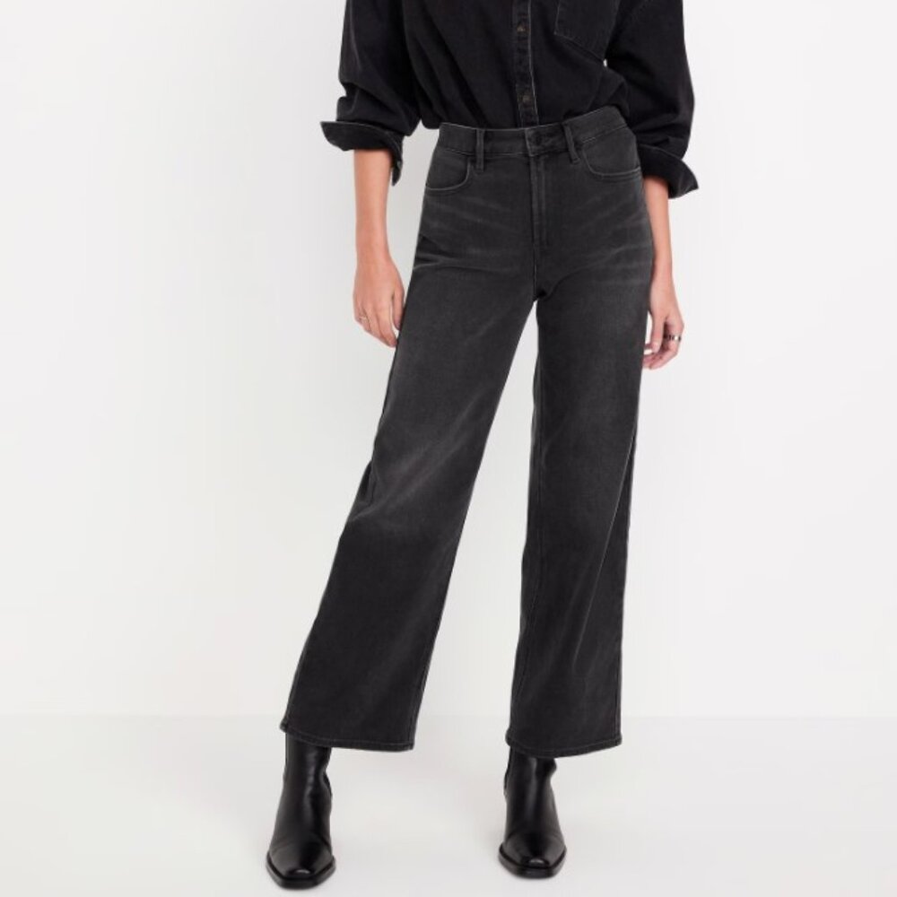 Old Navy Black Wide Leg Jeans Size 6